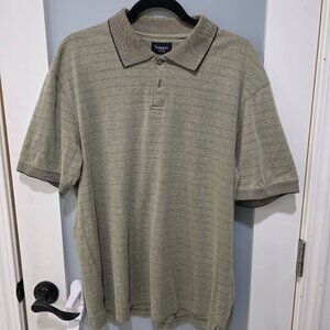 Vintage Haggar Olive Green Textured Polo Shirt – Size M